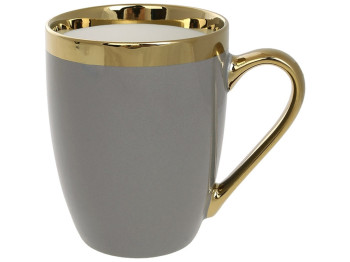 Кухоль порцеляновий Золота лінія, 360мл, колір - сірий