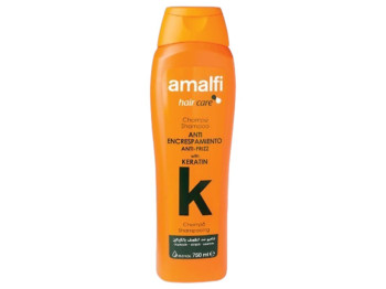 Шампунь Amalfi anti-frizz, з кератином, для кучерявого волосся, без силікону, 750 мл