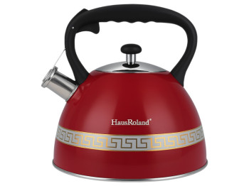 Чайник  нержавеющая сталь, свисток, совместимость с индукцией, цвет красный, объём 3 л