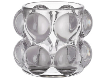Свічник скляний Bauble, 7см, сірий