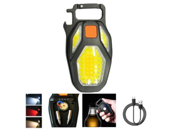 Фонарь MULTIFUNCTIONAL LL-203-COB Ultra, белый+жёлтый+красный, аккумуляторный, магнит