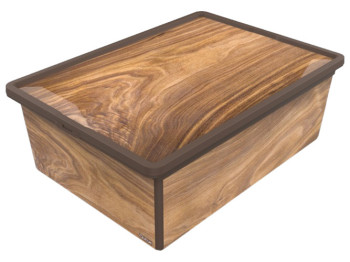 Контейнер з кришкою Qutu Trend Box Wood, 25л, 8690068355215