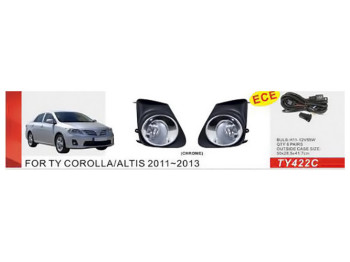 Фары дополнительные модель Toyota Corolla 2010-13, TY-422C, H11-12V55W, эл.проводка (цена за 2шт)
