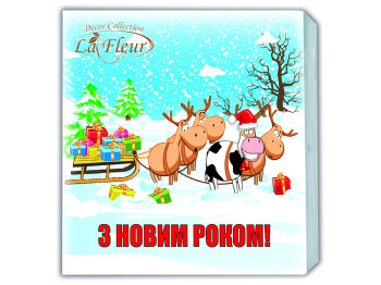Салфетка La Fleur "Озорной бычок" 33х33 2 слоя 20шт