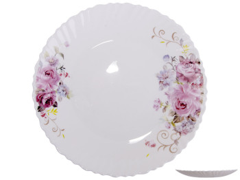 Тарелка десертная, стеклокерамическая с рисунком, диаметр 19см, цвет белый