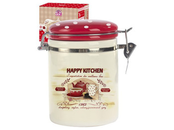 Емкость для сыпучих продуктов Happy Kitchen 10х10х16см 1,2л