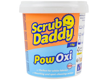 Пятновыводитель-отбеливатель Scrub Daddy PowOxi, кислородный, для белых тканей, 1кг, 12×10×10см