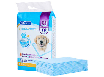Гігієнічні пелюшки для собак Nobleza, 60×60см, розмір M, 10шт, (ціна за упаковку)