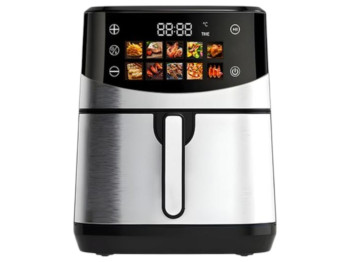 Аэрофритюрница Sokany, 2200Вт, сенсорное управление, 10 программ, 10л, цвет сталь с черным