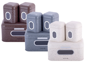 Хлібниця Kamille 30х18х15,8см з двома ємностями для зберігання 11,5х11,5х15см