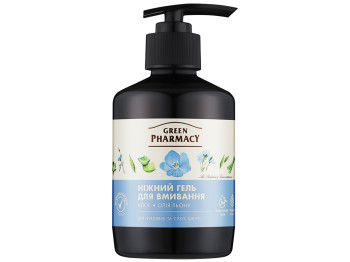 Гель для вмивання Green Pharmacy Алое віра та олія льону, з гіалуроновою кислотою, алантоїном, 270мл