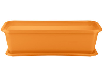 Горшок для цветов балконный с подставкой №0 470x190мм (цвет желтый) Консенсус