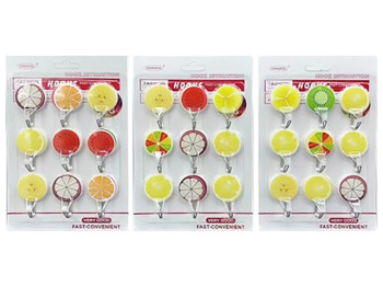 Гачки самоклеючі Fruits, 3,5x5см (ціна за набір 9шт)