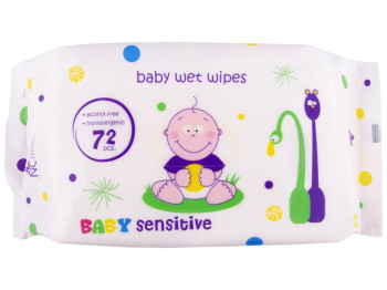 Влажные салфетки детские Normal clinic Baby "Sensitive" гипоаллергенные, без спирта 72шт DSN031