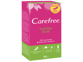 Прокладки ежедневные Сarefree Cotton Aloe 30шт