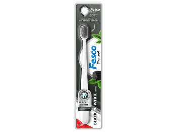 Зубная щетка Fesco Black and White Series Soft белая.