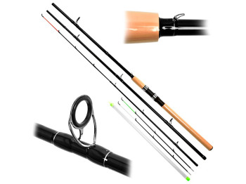 Спиннинг штекерный фидер Sam’s Fish Super Hard, стекловолокно, 60–150г, 3+3 секции, 3,3м, черный