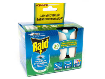 Електрофумігатор Raid+рідина від комарів "30 ночей Евкаліпт" 