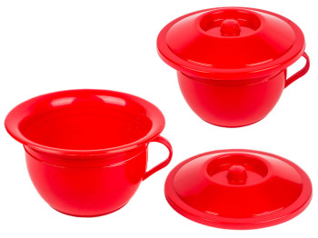 Горшок детский с ручкой+крышка (цвет красный) Консенсус