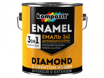 Емаль антикорозійна 3в1 Diamond Kompozit 2,5кг (Композит Діамант) Коричневий