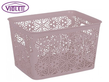 Кошик VIOLET HOUSE №2 Ажур POWDER для білизни пластикова 25х19х15см 7л 88718