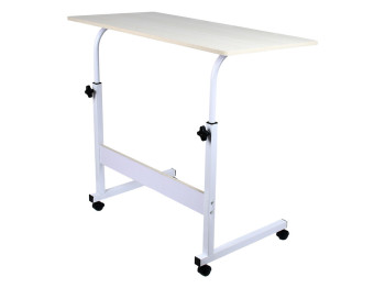 Стол компьютерный на колёсах, регулировка высоты, светлый дуб, 80×40×69-90см