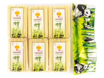 Зубочистки деревянные (6 пачек по 150шт в пакете)