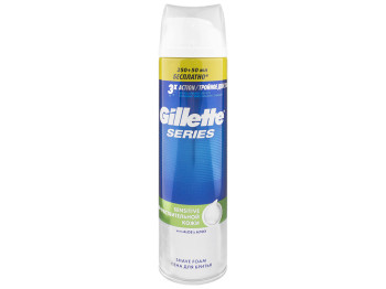 Піна для гоління Gillette Sensitive з алое для чутливої ??шкіри 250+50мл