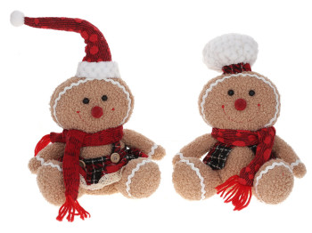 Новогодняя игрушка Пряничный человечек, 2 дизайна, 22x17x33см (цена за 1шт)