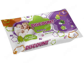 Вологі серветки дитячі "Discount" "З екстрактом алое вера" 40 шт