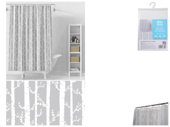 Шторка для ванной Idea Home Grey-Bamboo, 180х200см, 6900070387428