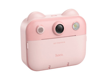 Камера дитяча Hoco DV204, термодрук 57мм, дисплей 2.4", слот TF до 64GB, 1200mAh, колір рожевий