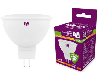 Лампа світлодіодна для світильників і вдома ELM Led 18-0153 MR16 3W GU5.3 120гр. теплий білий світ