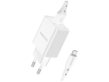 Мережевий зарядний пристрій Borofone BN5 18W QC3.0 Micro Колір Бiлий