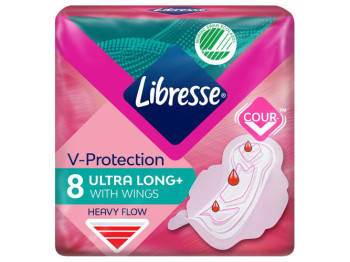 Прокладки гігієнічні Libresse Ultra Super Soft Long+ з крилами, 5 крапель, 8 шт