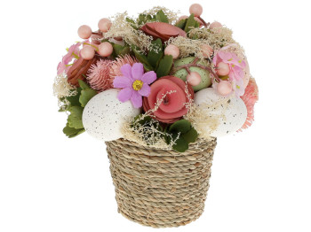 Декоративный пасхальный букет, 15см, цвет - розовый