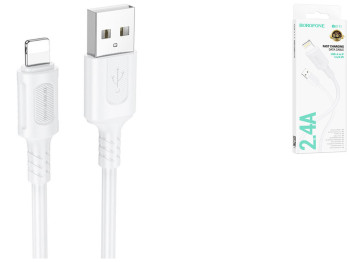 Кабель USB Borofone BX111 Lightning 2.4A Колір Білий