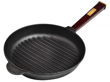 Сковорода-гриль чугунная Brizoll Optima-Bordo съемная ручка D28см, 52,8х29,2х6см О2850Г-Р2