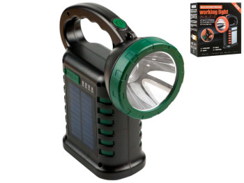 Пошуковий ліхтар Smart Case W05, 4000mAh, USB, Type-C, сонячна панель, 213×188×96мм, колір чорний