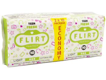 Прокладки для крит. дней Fantasy Flirt teen fresh DUO-cotton&care 4капли (цена за уп.20шт) WKL24G