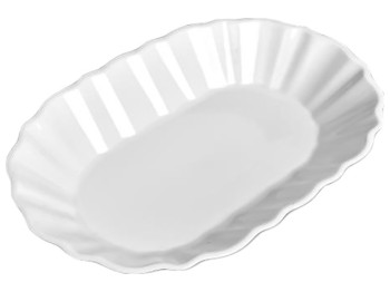 Блюдо овальное керамическое белое, 29,5×19,5×5 см