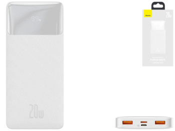 Power Bank Baseus Bipow 20W 10000 mAh Cable USB to Micro 25cm (PPBD050502) Цвет Белый, 02