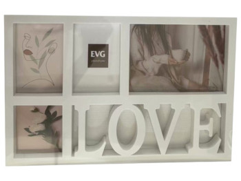 Фоторамка EVG, INNO White Collage 4, пластик, белый, 43×53×3 см 6900071202027