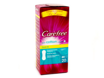 Прокладки ежедневные Carefree "Cotton extract fresh" 2капли 20шт