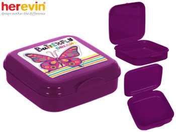 Ланч-бокс для бутербродов Herevin Batterfly 14х15х5см 63396