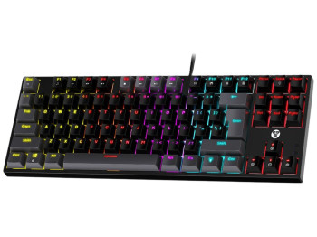 Игровая клавиатура Fantech Atom MK876V2, клавиши Blue Switch, Rgb подсветка, TKL, черно-серый