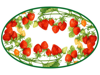 Тарілка овальна Classic, склокераміка, 35,5см, декор полуниці, колір білий