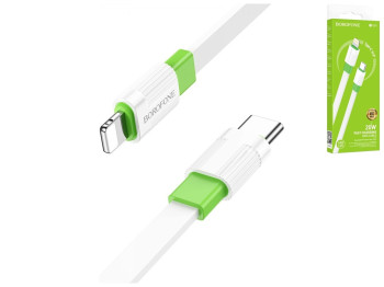 Кабель USB Borofone BX89 PD20W Union Type-C to Lightning, Біло-зелений
