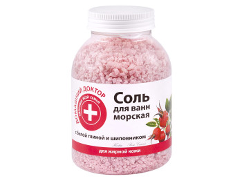 Сіль для ванн "Домашній доктор" з білою глиною і шипшиною 1000г