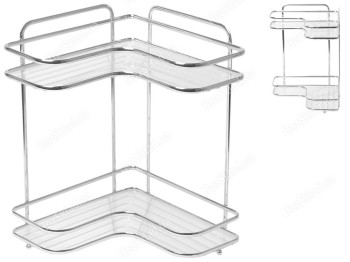 Полка 2-ярусная угловая Besser хромированная 36х27х35см